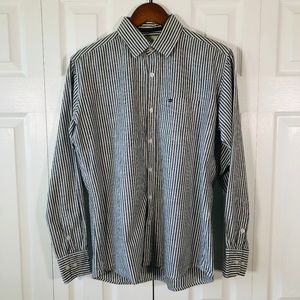 Diesel Dark Grey White Stripe Button Down Shirt XL